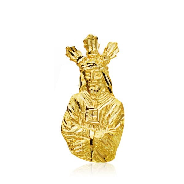 9K CRISTO ORO AMARILLO CAUTIVO SILUETA 27X13 MM