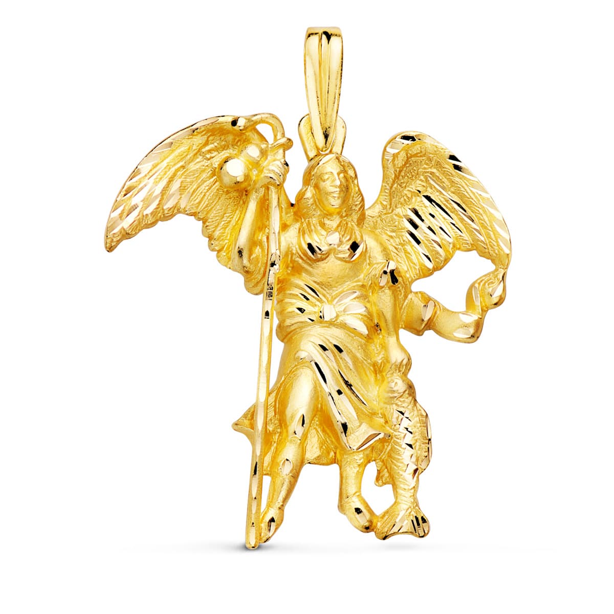 18K MEDALLA ORO AMARILLO SAN RAFAEL SILUETA 33X29 MM