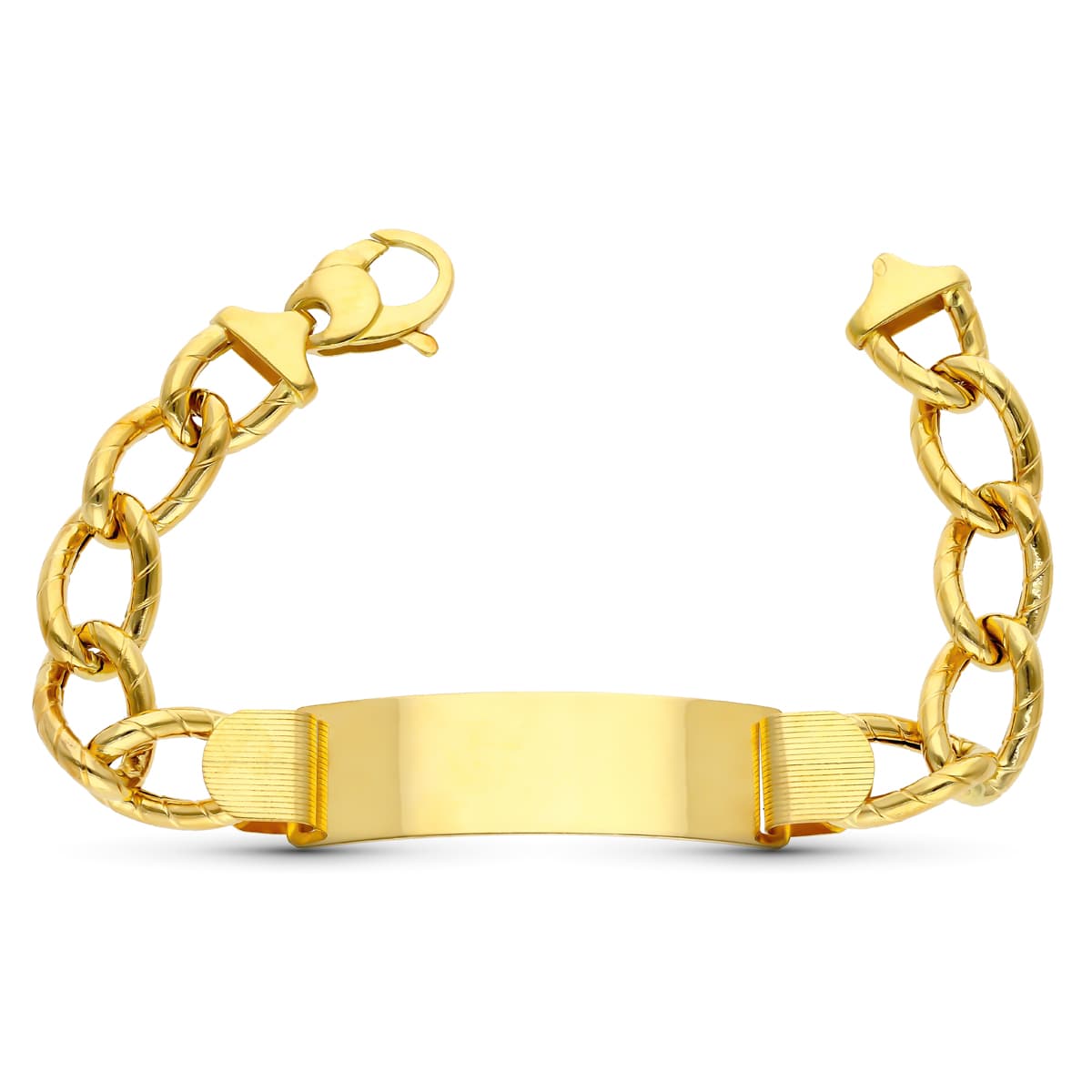 Esclava Hueca 21 cm 12 mm de oro amarillo 18K