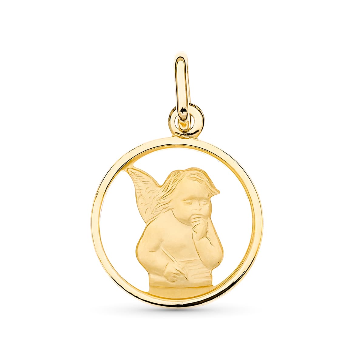 Colgante Angelito 14 mm de oro amarillo 18K