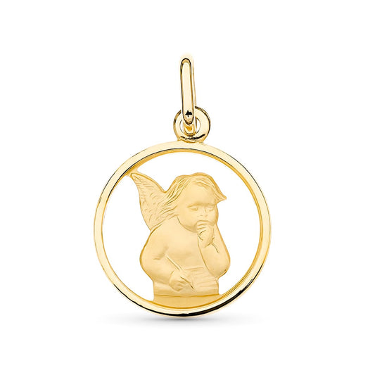 18K COLGANTE ORO AMARILLO ANGELITO 14 MM