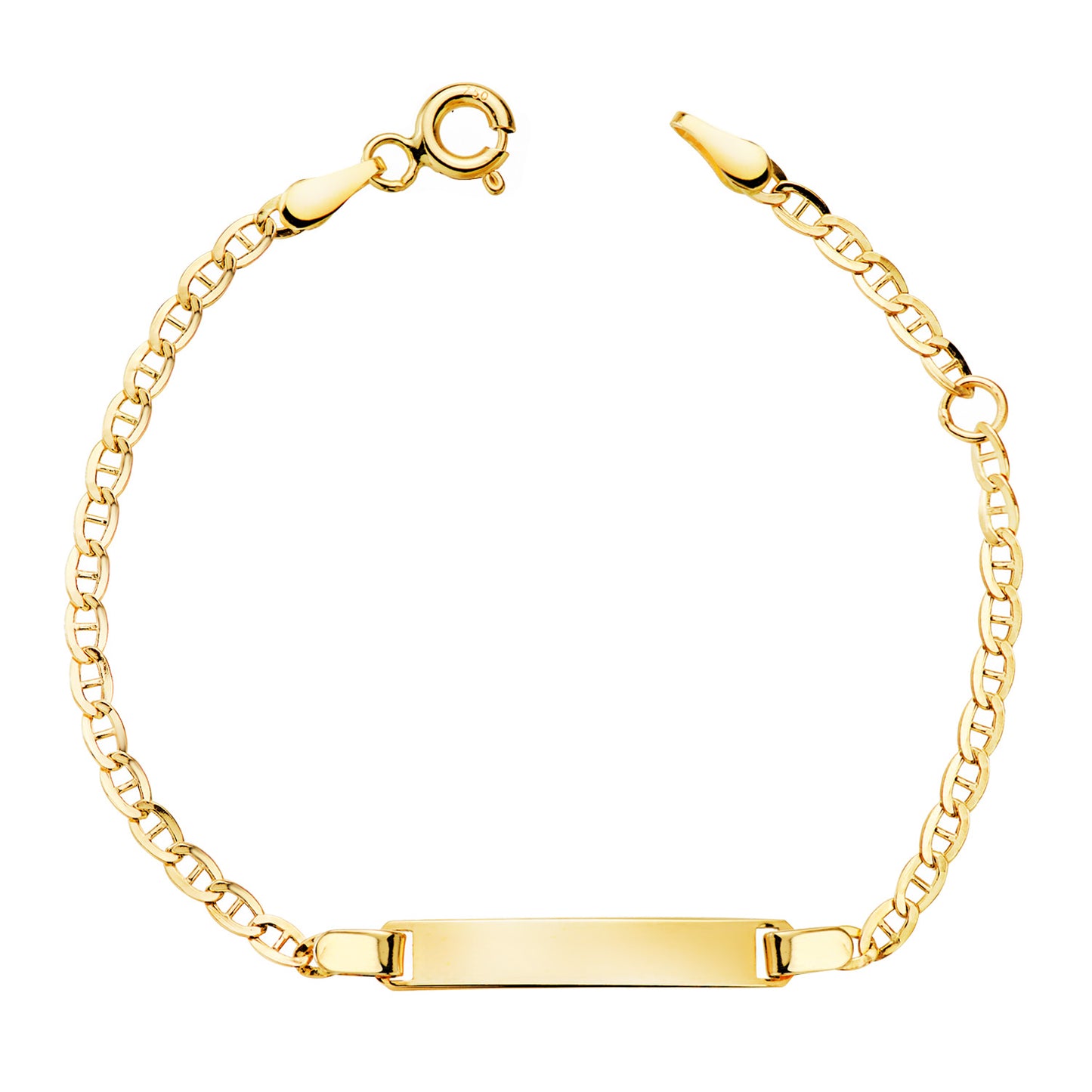 18K ESCLAVA ORO AMARILLO ANCLA ANCHO: 2,2MM. PLACA CHAPA: 20X3,5MM. LARGO: 11,5-2 CM