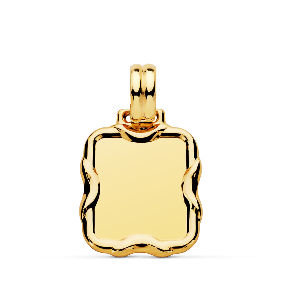 Placa Chapa Rectangular 23 x 19 mm de oro amarillo 9K