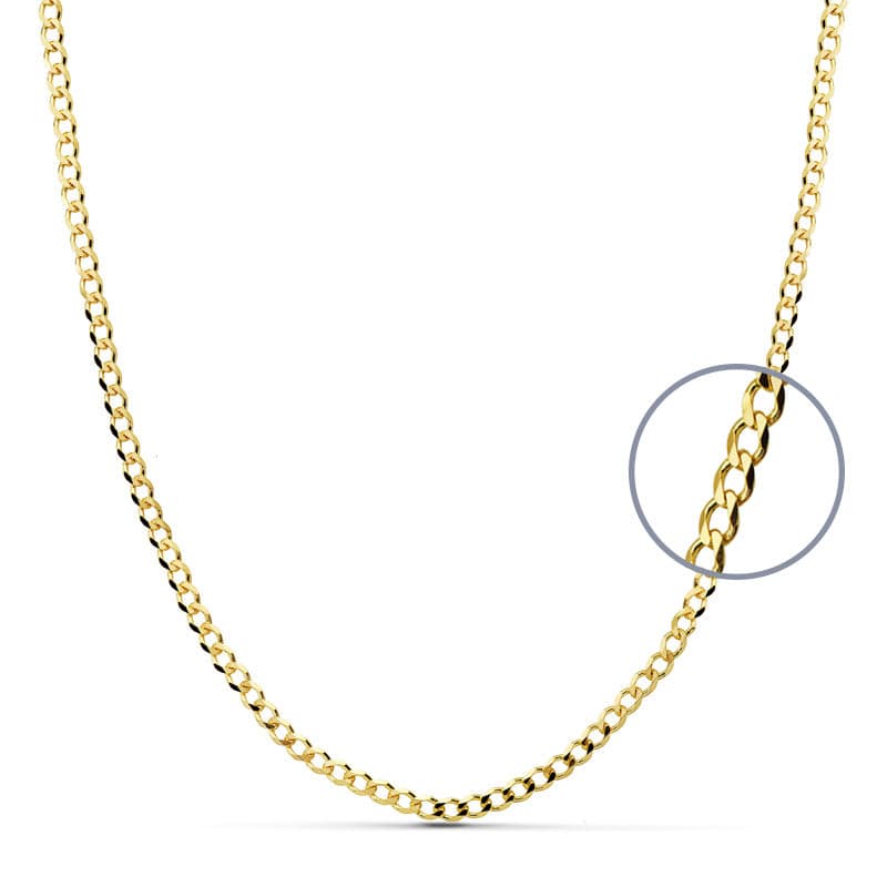 Cadena Barbada Maciza 60 cm Ancho 2,75 mm de oro amarillo 18K