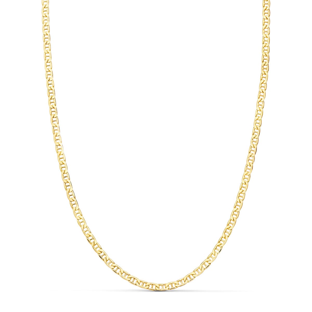 Cadena Ancla Plana Hueca Largo 45 cm Ancho 2 mm de oro amarillo 18K