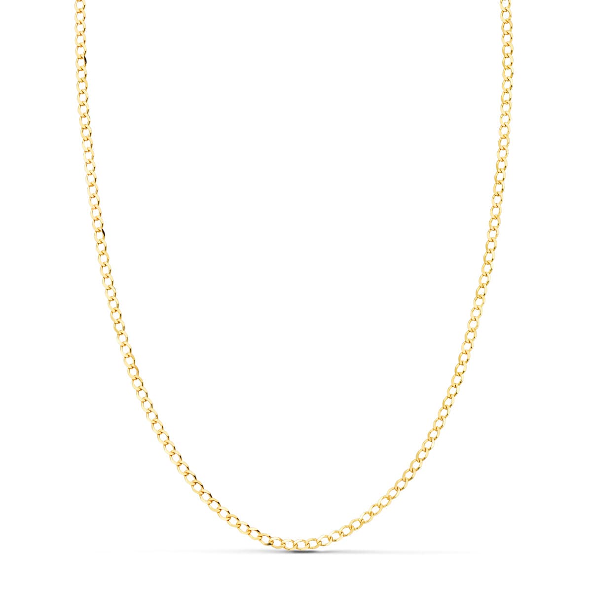 18K CADENA ORO AMARILLO BARBADA MACIZA LARGO 50CM ANCHO 1.5 MM