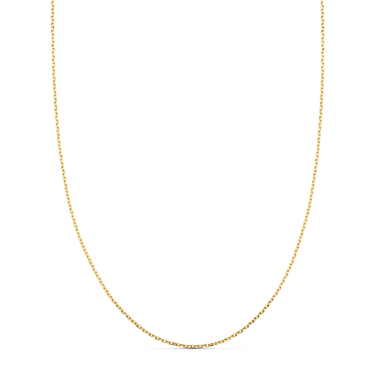 Cadena Forzada Maciza Ancho: 0,75 mm Largo: 45 cm de oro amarillo 18K