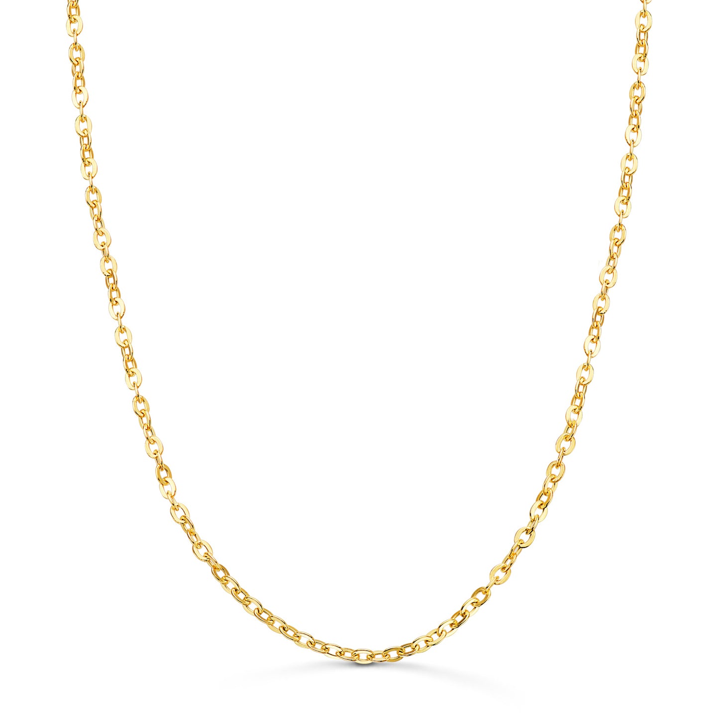 Cadena Forzada Hueca Ancho: 2,5 mm. Largo: 45 cm de oro amarillo 18K