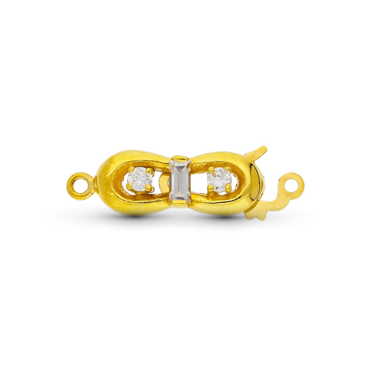 Fornitura Cierre Broche de Gargantilla Circonita 16 x 7 mm de oro amarillo 18K