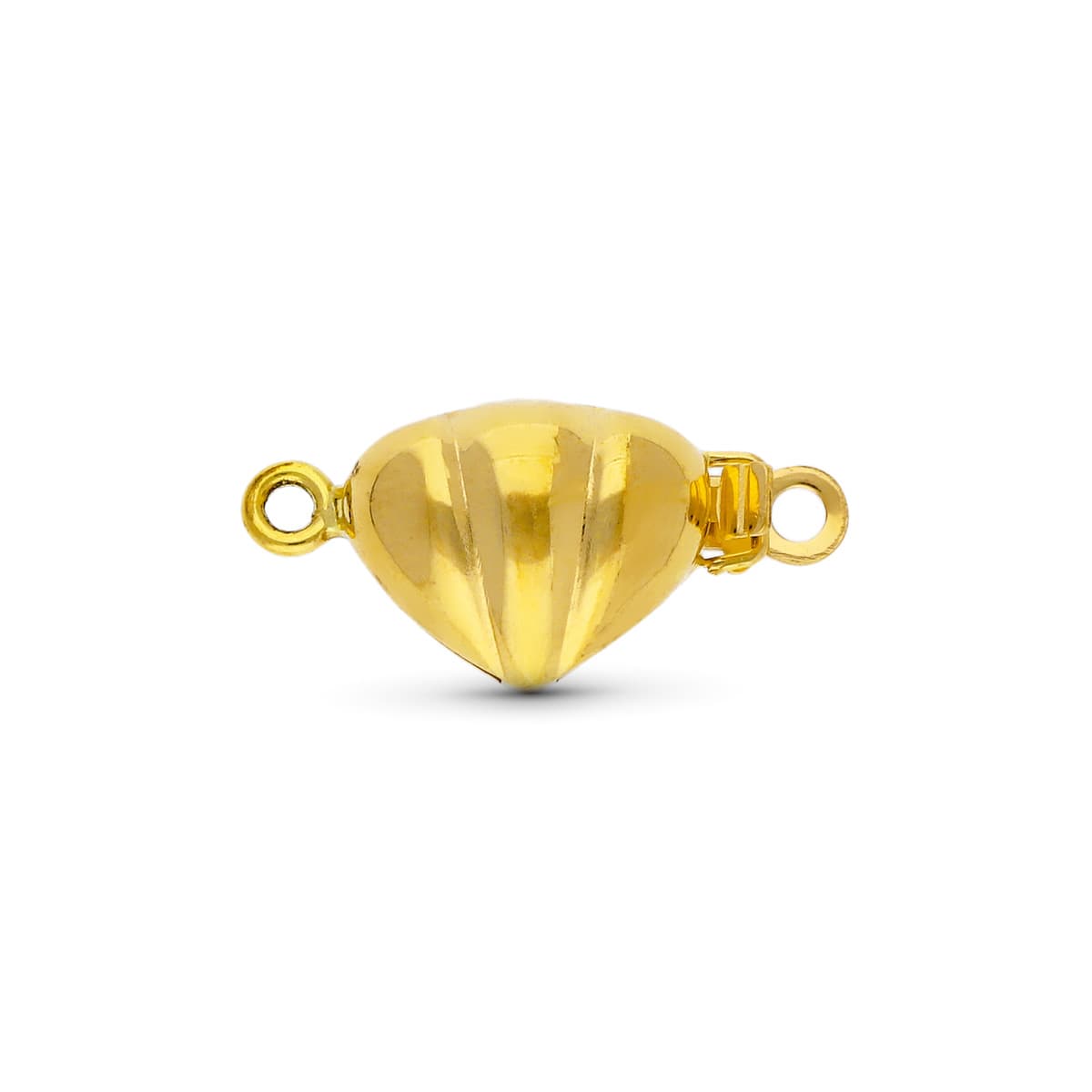 18K FORNITURA CIERRE BROCHE DE GARGANTILLA ORO AMARILLO CORAZON 10X8 MM