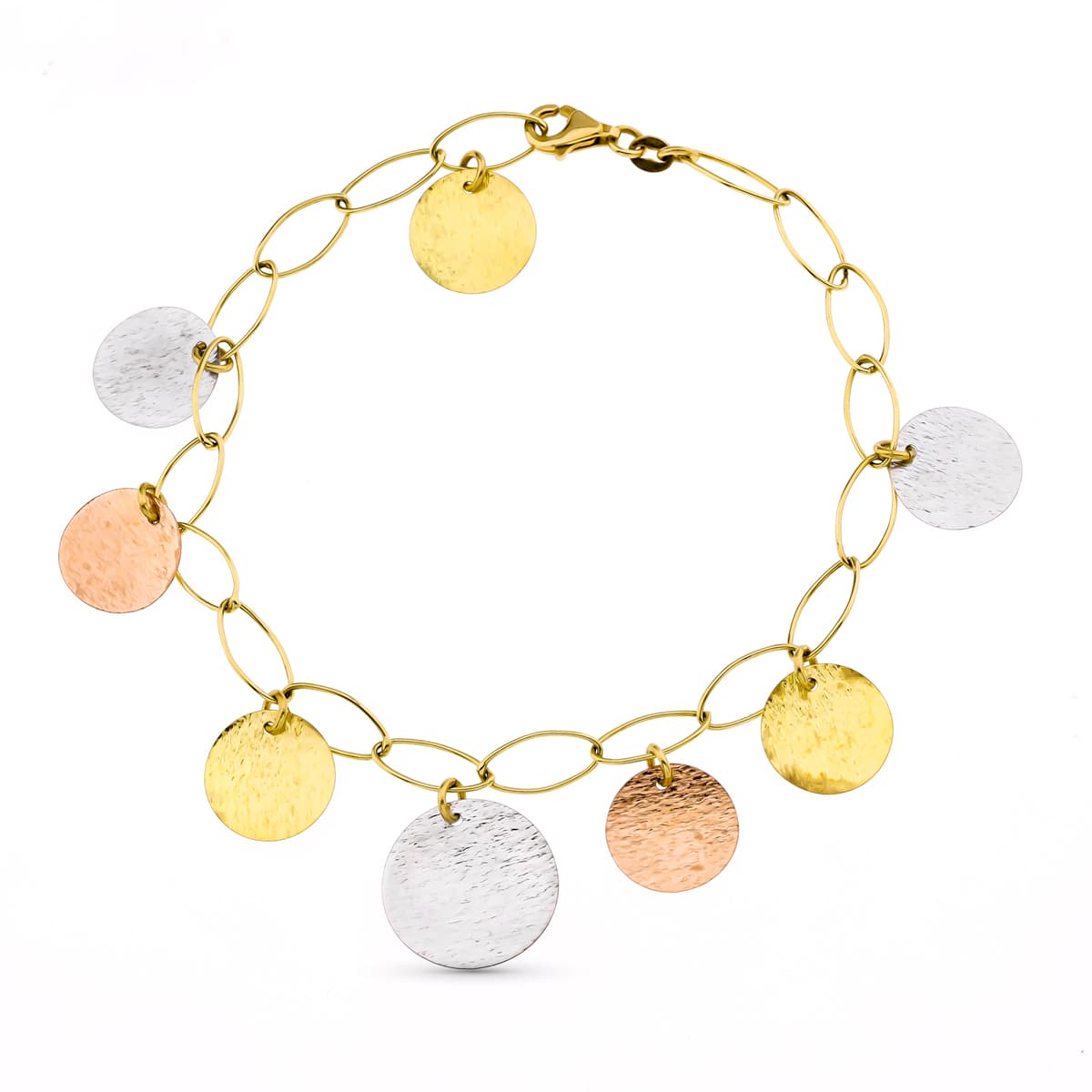 Pulsera Tricolor Chapitas 18K
