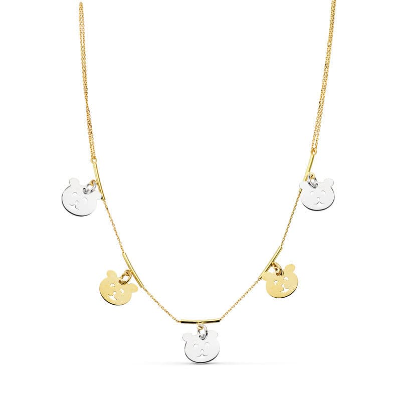 18K GARGANTILLA BICOLOR OSO S 42CM