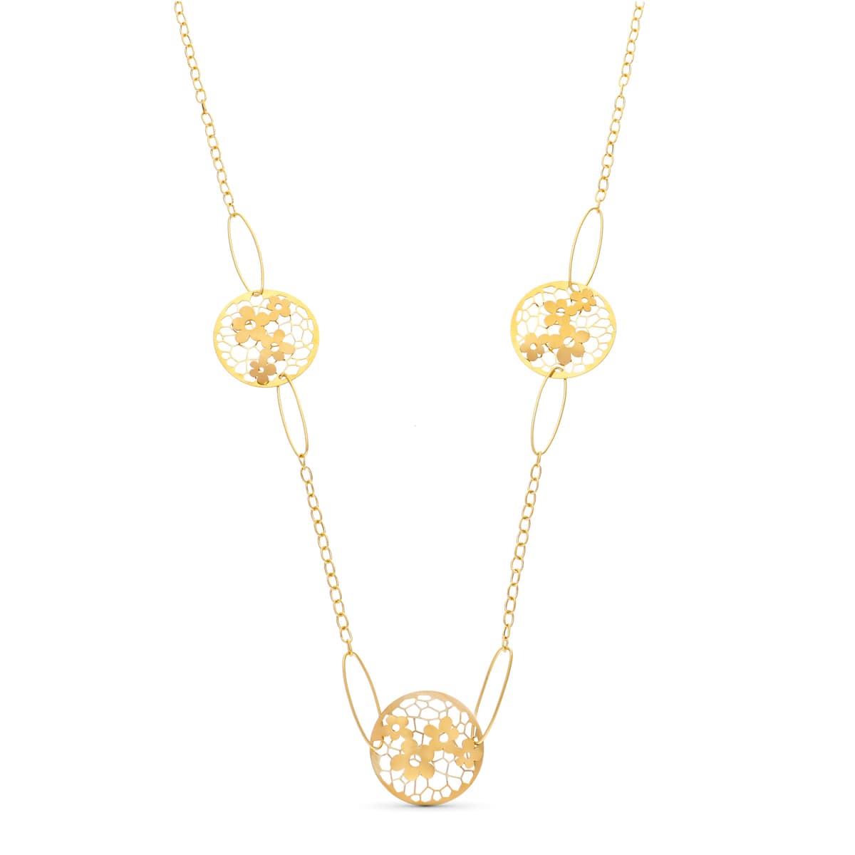Gargantilla Flores de oro amarillo 18K