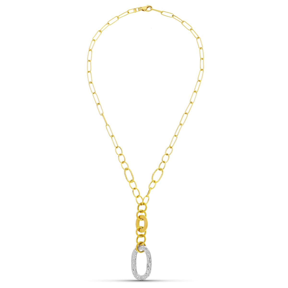 18K GARGANTILLA ORO BICOLOR MOTIVOS Y CIRCONITAS