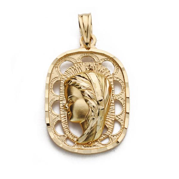 18K MEDALLA ORO AMARILLO VIRGEN NIÑA 23X15 MM