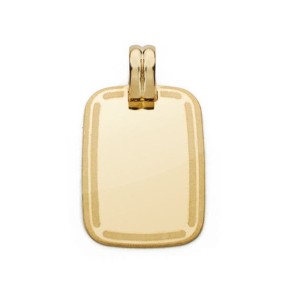 Placa Chapa Marco 24 x 17 mm de oro amarillo 18K
