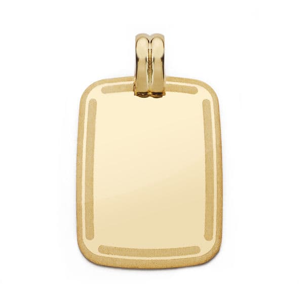 Placa Chapa Marco 28 x 20 mm de oro amarillo 18K