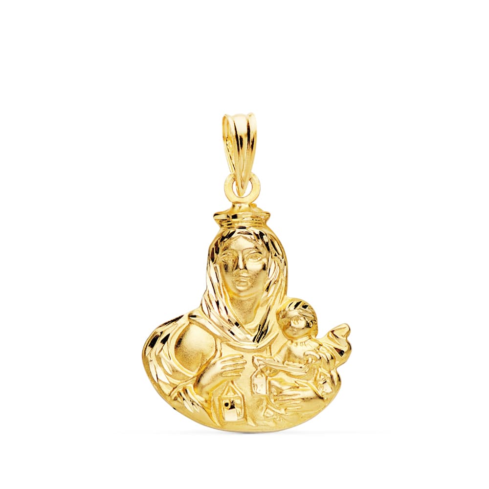 18K VIRGEN DEL CARMEN SILUETA 22 X 17 MM