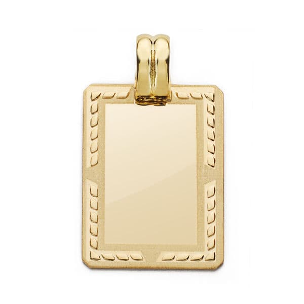 Placa Chapa Rectangular. 24 x 17 mm de oro amarillo 18K