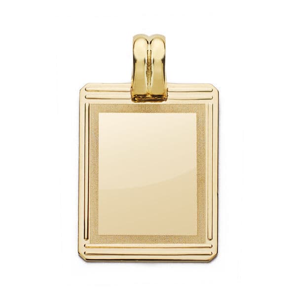 Placa Chapa Rectangular. 24 x 17 mm de oro amarillo 18K