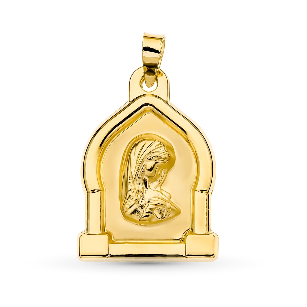 Medalla Virgen Niña 24 x 17 mm de oro amarillo 18K
