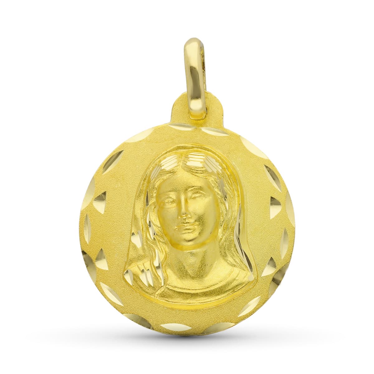 18K MEDALLA ORO AMARILLO VIRGEN NIÑA 18 MM