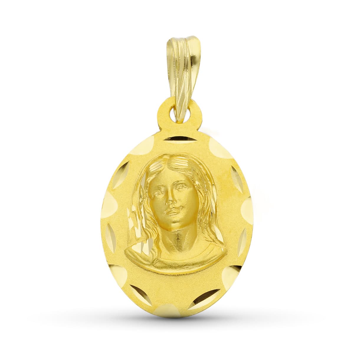 Medalla Virgen Niña 19 x 12 mm de oro amarillo 18K