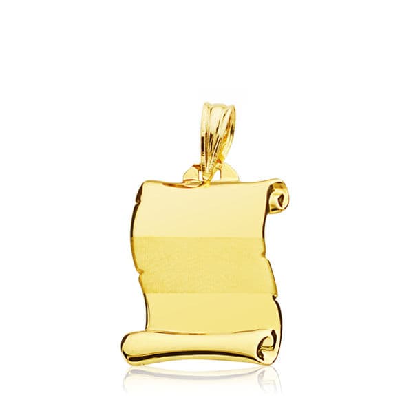 Colgante Pergamino 20 x 14 mm de oro amarillo 9K