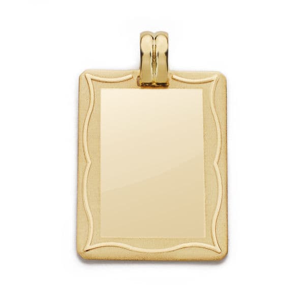 9K PLACA CHAPA MARCO ORO AMARILLO 28X20 MM