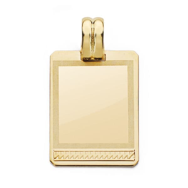 Placa Chapa Maciza 24 x 17 mm de oro amarillo 18K