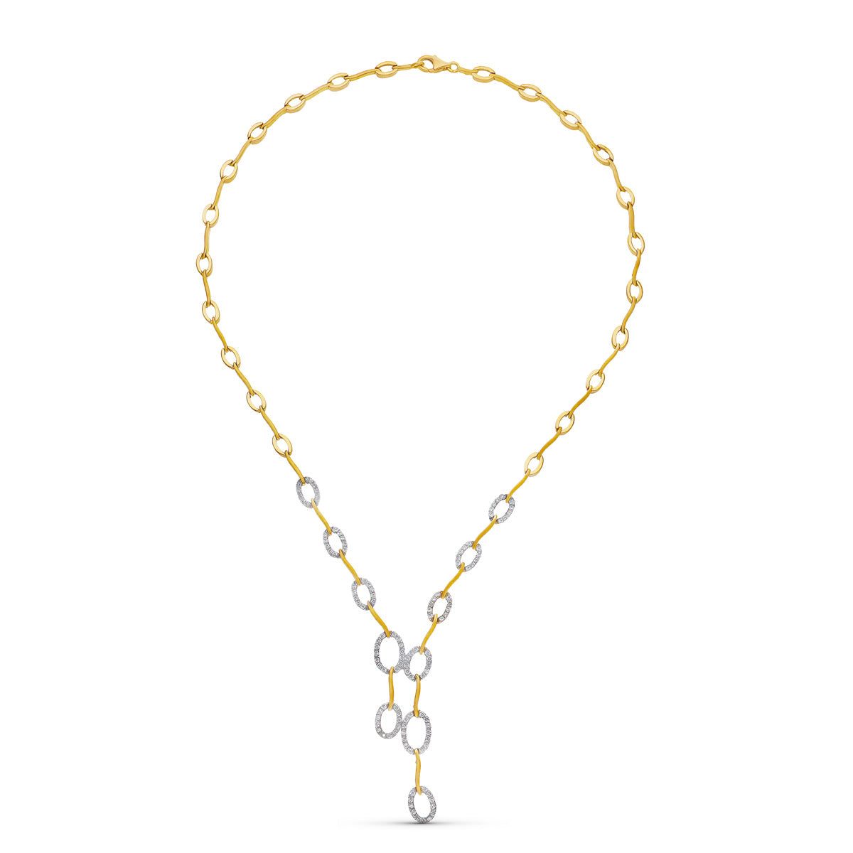 18K GARGANTILLA ORO BICOLOR Y CIRCONITAS