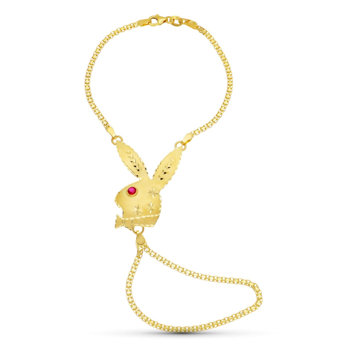 Pulsera Conejo Mediano. de oro amarillo 18K