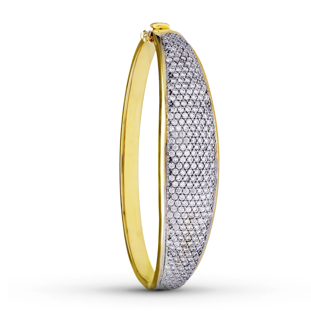 Pulsera Rigida Bicolor Circonitas 18K