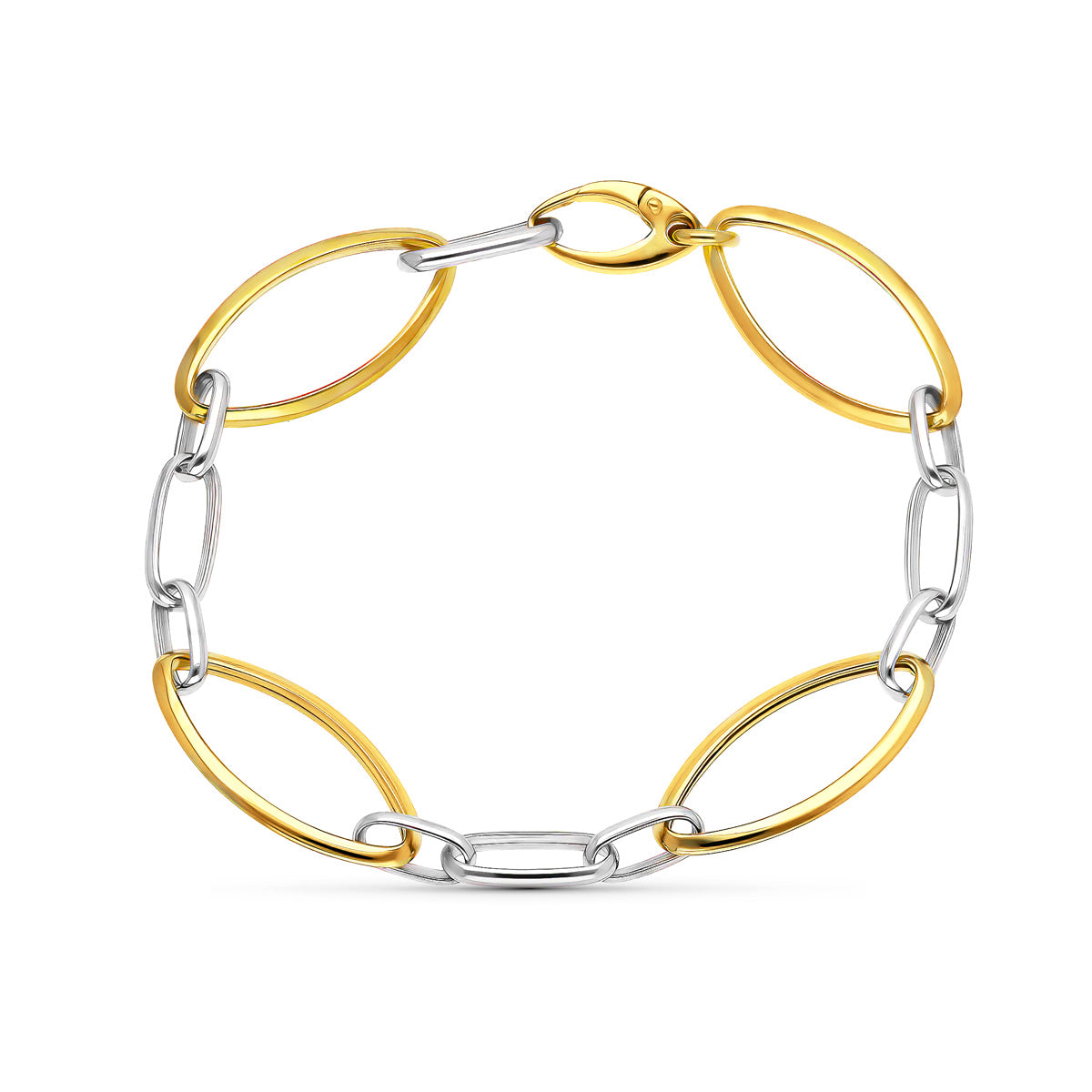 Pulsera Bicolor Eslabones 18K