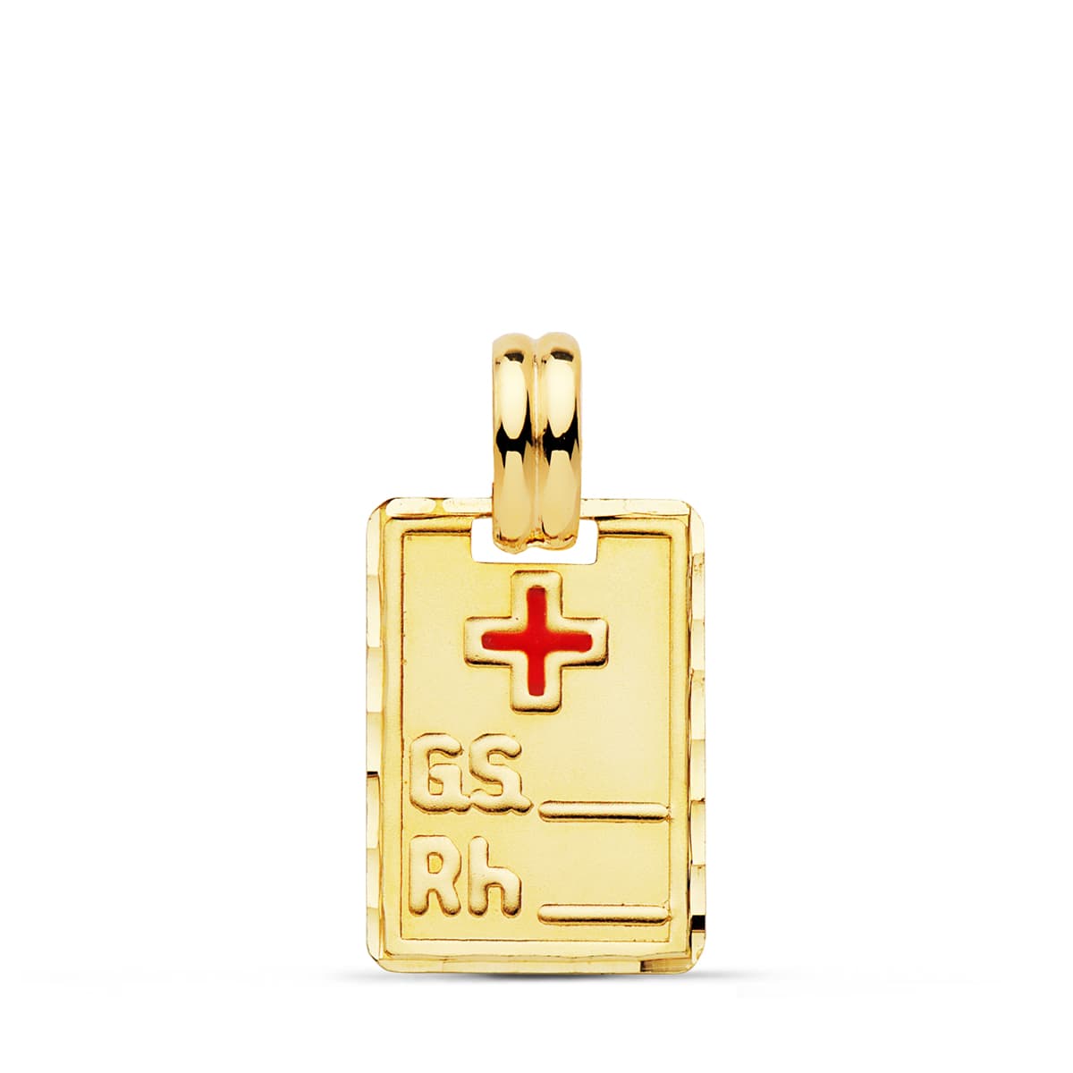 Colgante Placa Chapa Rh. 20 x 14 mm de oro amarillo 9K