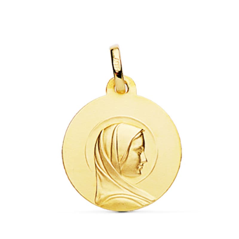 Medalla Maria Francesa 18 mm de oro amarillo 18K