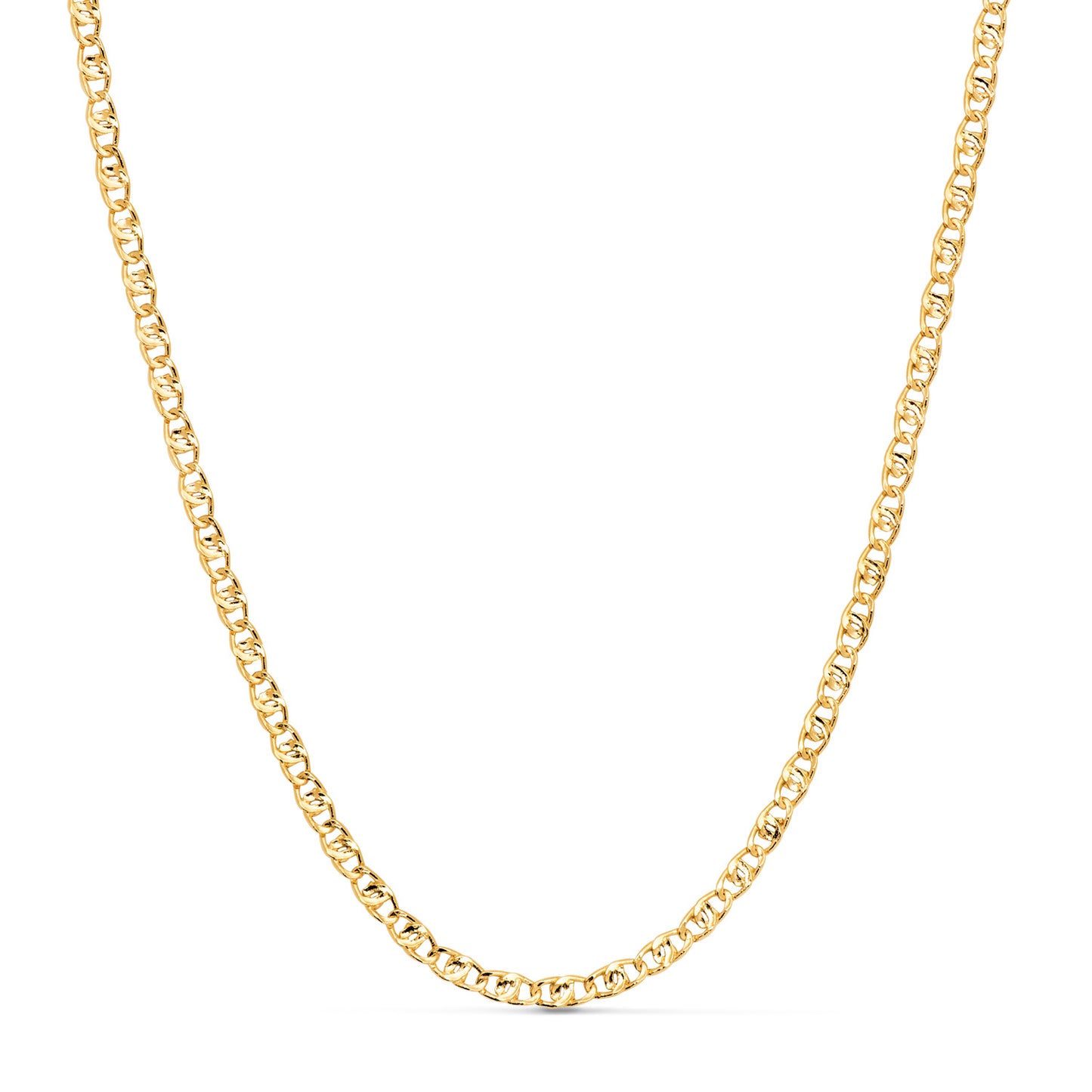 18K CADENA ORO AMARILLO CHOKER TIPO ANCLA 32 6 CM CIERRE REASA. ANCHO: 2,8MM