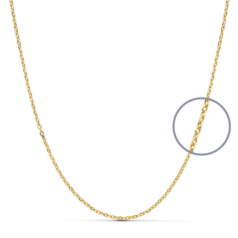 Cadena Forzada 45 cm Hueca 1,2 mm de oro amarillo 18K