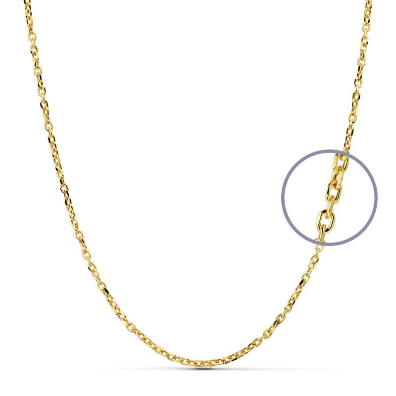 18K CADENA ORO AMARILLO FORZADA 60CM HUECA 2 MM