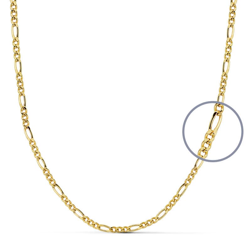 18K CADENA ORO AMARILLO ESLABON CARTIER HUECA. LARGO: 50 CM. ANCHO: 2 MM