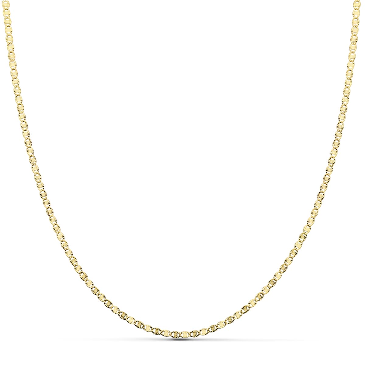 18K CADENA ORO AMARILLO MACIZA DIAMANTADA 50CM 1.5 MM