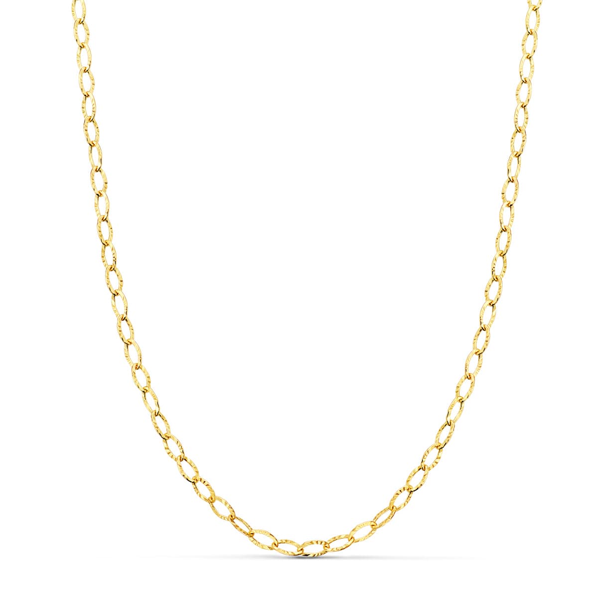 Cadena Forzada Tallada Hueca Largo 45 cm Ancho 2,5 mm de oro amarillo 18K