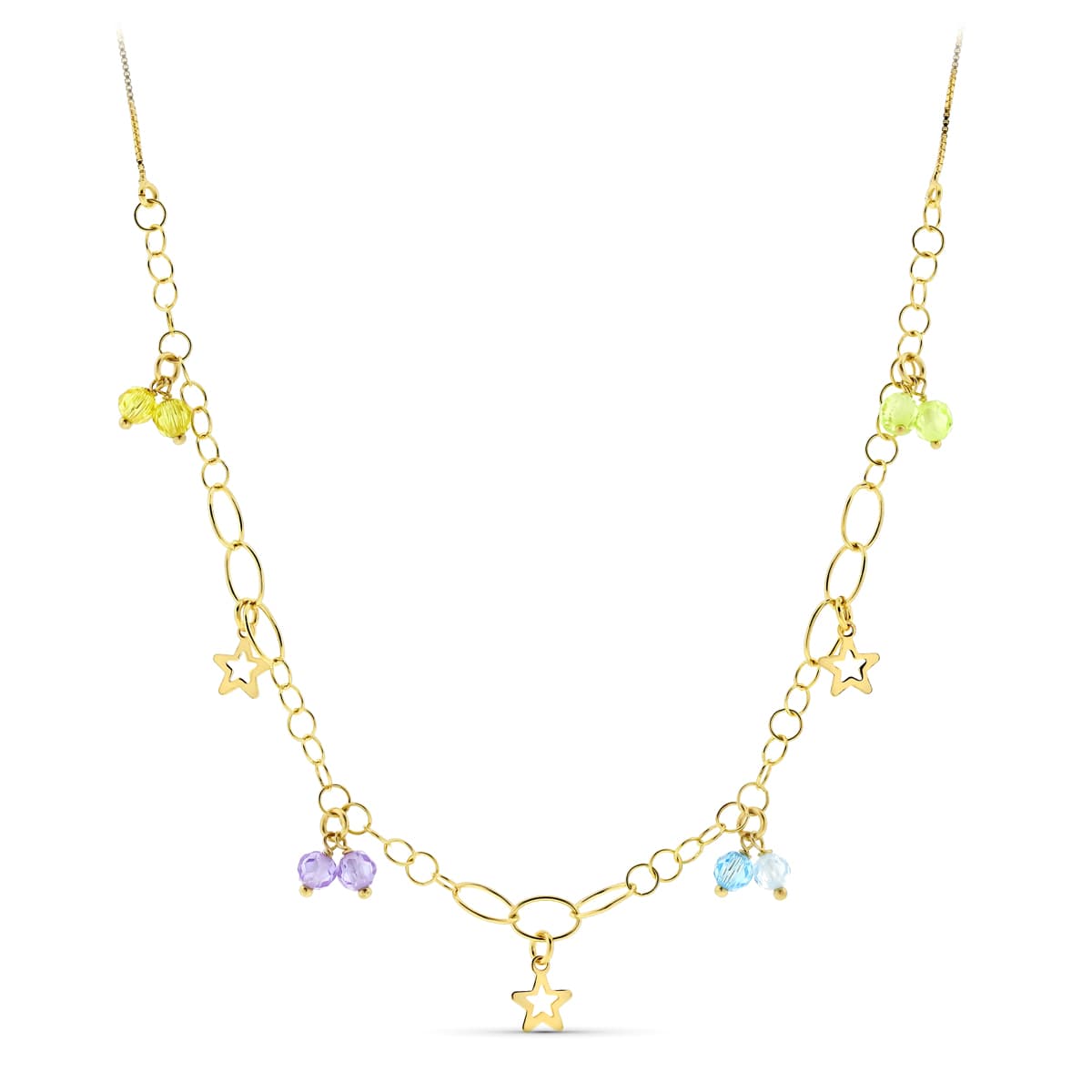 Gargantilla Piedras Color de oro amarillo 18K