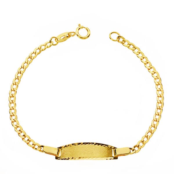18K PULSERA ESCLAVA ORO AMARILLO BARBADA 14CM