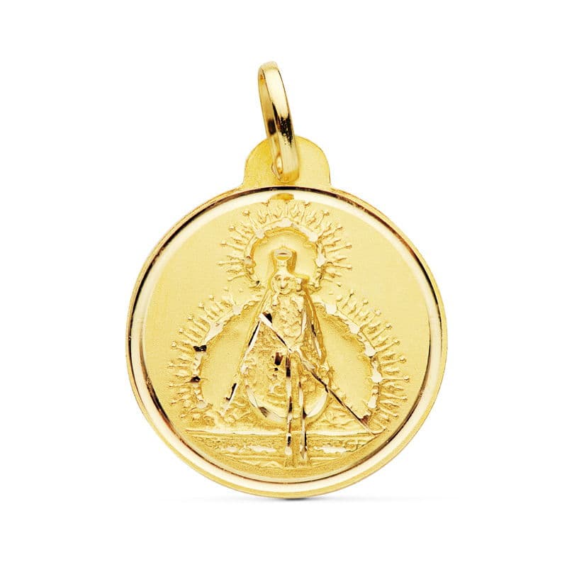 Medalla Virgen de la Cabeza 22 mm de oro amarillo 18K