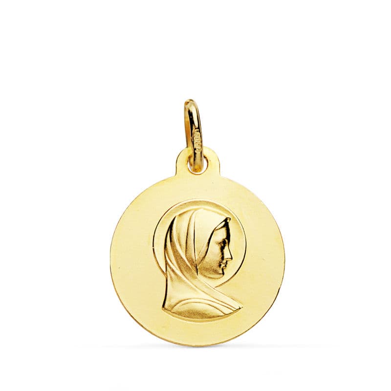 Medalla Maria Francesa 16 mm de oro amarillo 18K
