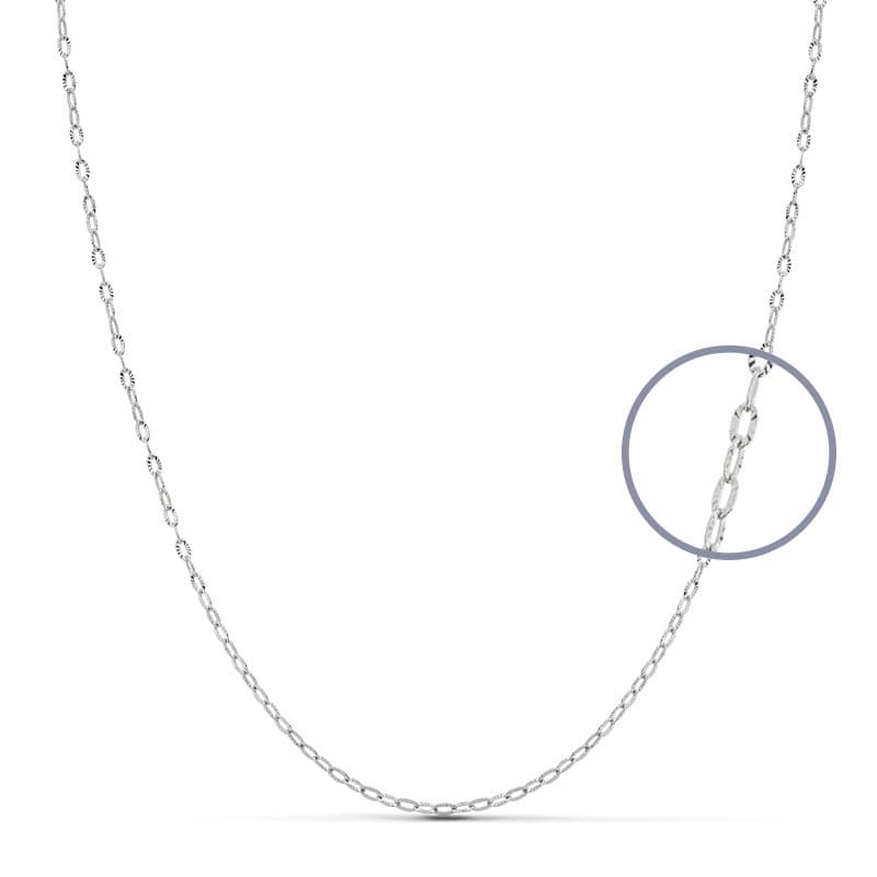 18K CADENA MACIZA ORO BLANCO 45CM 1.5 MM