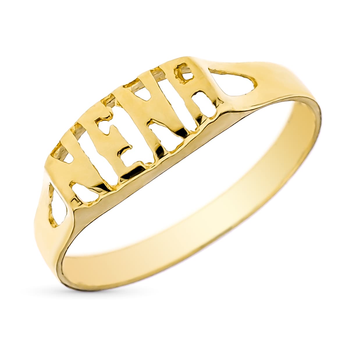 Sello Palabra Nena. Ancho: 4 mm de oro amarillo 18K