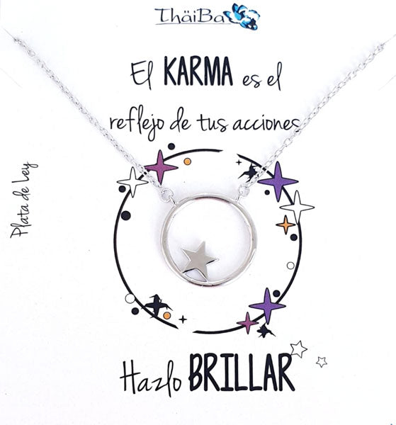Joyas Con Mensaje - Coll692 Collar Karma Estrella - Senora