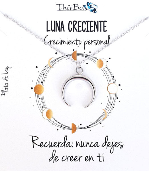 Joyas Con Mensaje - Coll588 Collar Vive Luna Crec - Senora